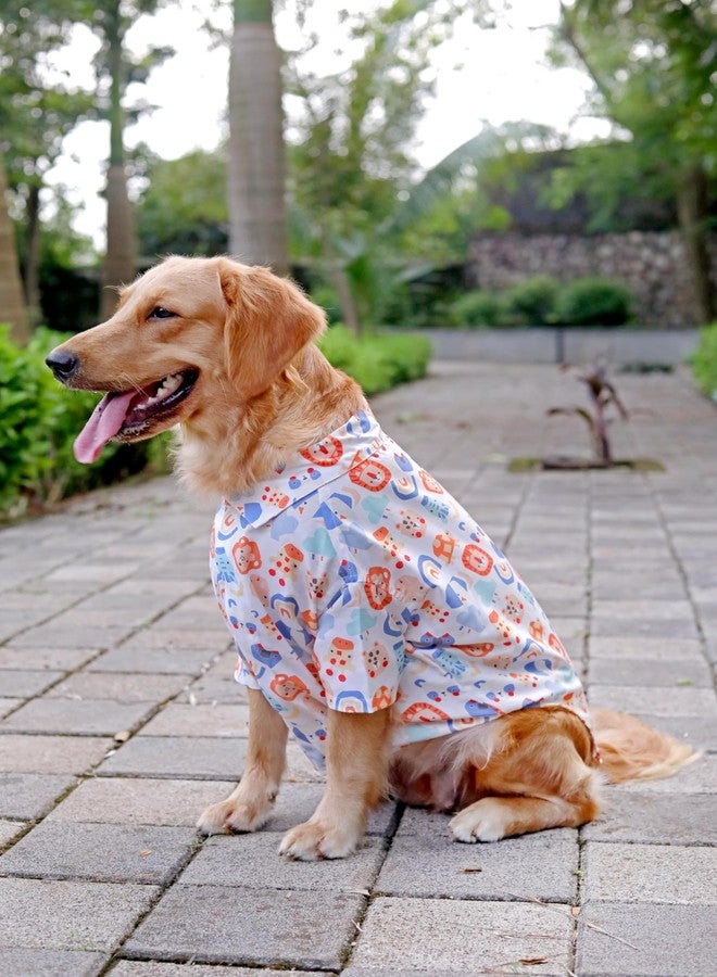 15 BUTTONS Rayon Multi Colour Animal Kingdom Printed Dog Shirt | Full Grown Dogs, Husky, Rottweiler, Saint Bernard | Summer Pet Shirt | Super Soft Light Weight | Comfortable Dog Clothing(3XL) - Image 5